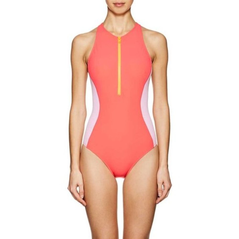 *SOLD* Anthropologie Flagpole NYC Zip Up Stella One Piece Swimsuit (Large) - N…